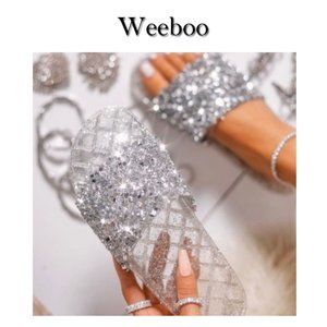 Weeboo Embellished Sandal Slides NWT